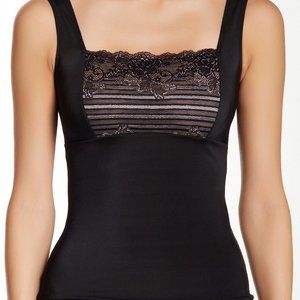 Heavenly Secrets Black Lace Front Control Camisole